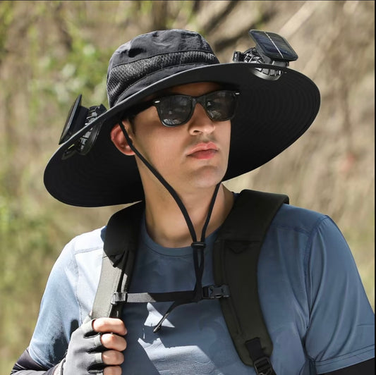Sunova™ Solar Fan Hat – All-Day Cooling for Hikers, Fishers & Gardeners